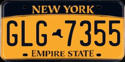 NY license plate GLG7355