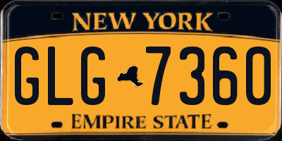 NY license plate GLG7360