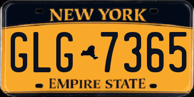 NY license plate GLG7365