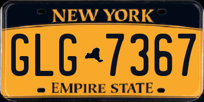 NY license plate GLG7367