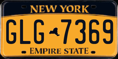 NY license plate GLG7369