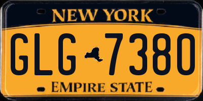 NY license plate GLG7380