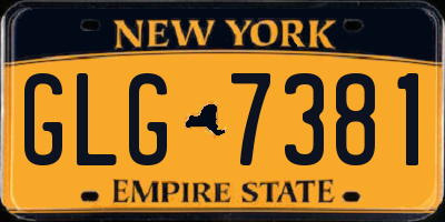 NY license plate GLG7381