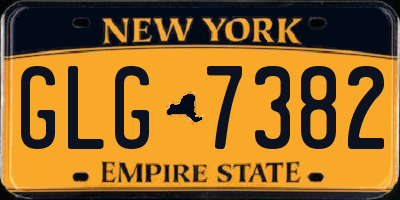NY license plate GLG7382
