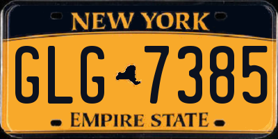 NY license plate GLG7385