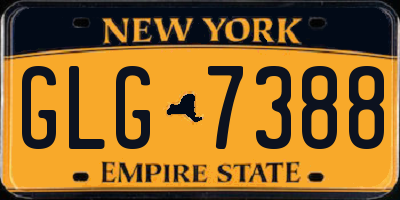 NY license plate GLG7388