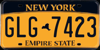 NY license plate GLG7423