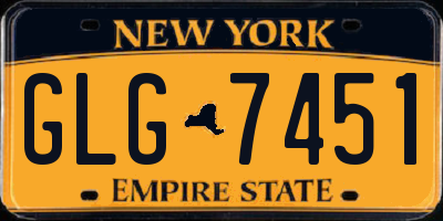 NY license plate GLG7451