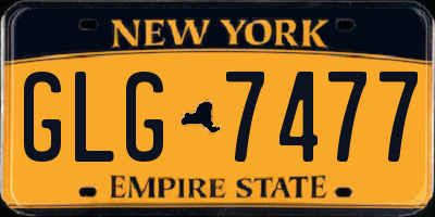 NY license plate GLG7477