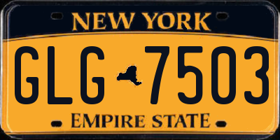 NY license plate GLG7503