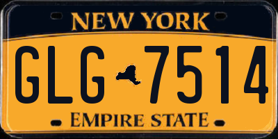 NY license plate GLG7514