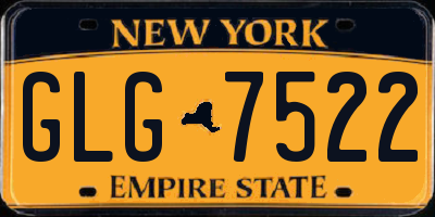NY license plate GLG7522