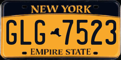 NY license plate GLG7523