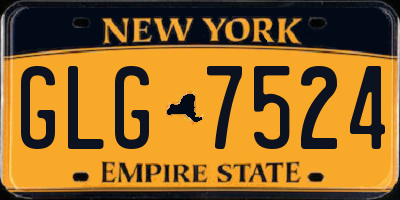 NY license plate GLG7524