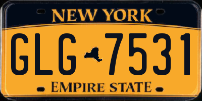 NY license plate GLG7531