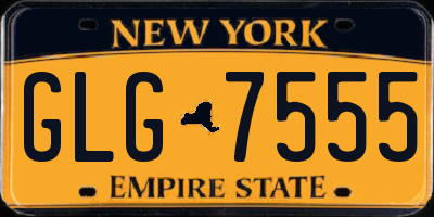 NY license plate GLG7555