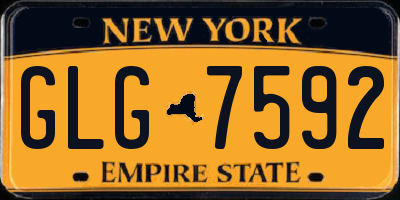 NY license plate GLG7592