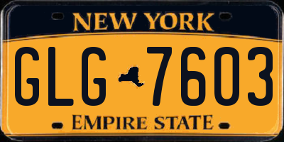 NY license plate GLG7603