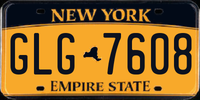NY license plate GLG7608