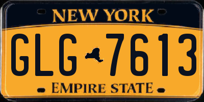 NY license plate GLG7613