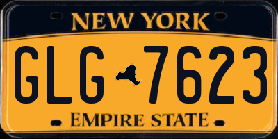 NY license plate GLG7623