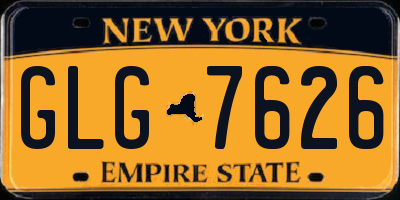 NY license plate GLG7626