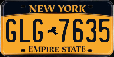 NY license plate GLG7635