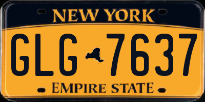 NY license plate GLG7637