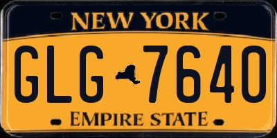 NY license plate GLG7640