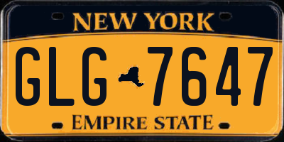 NY license plate GLG7647