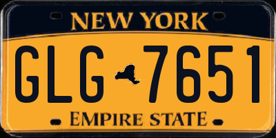 NY license plate GLG7651