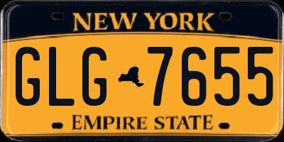NY license plate GLG7655