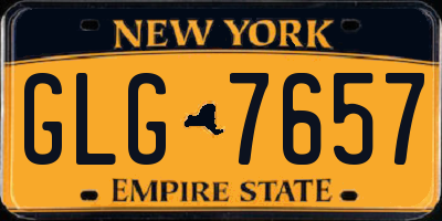 NY license plate GLG7657