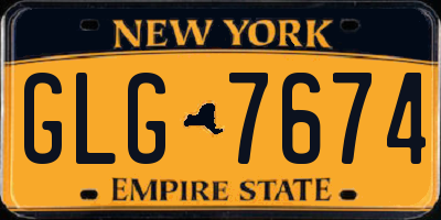 NY license plate GLG7674