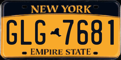 NY license plate GLG7681