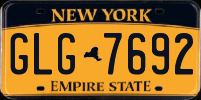 NY license plate GLG7692