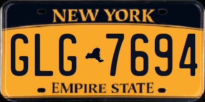 NY license plate GLG7694
