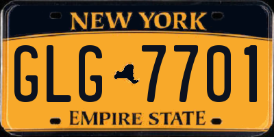 NY license plate GLG7701