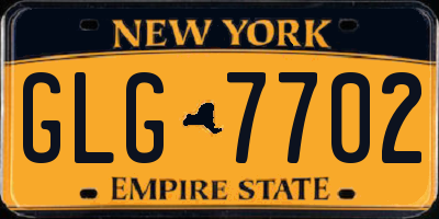 NY license plate GLG7702