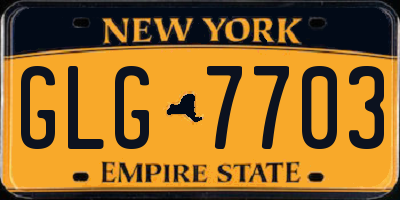 NY license plate GLG7703