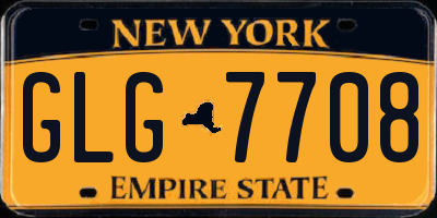NY license plate GLG7708