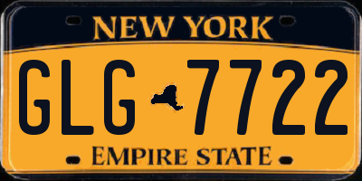 NY license plate GLG7722