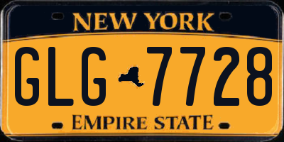 NY license plate GLG7728