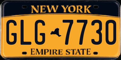 NY license plate GLG7730