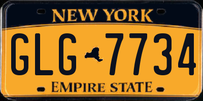 NY license plate GLG7734