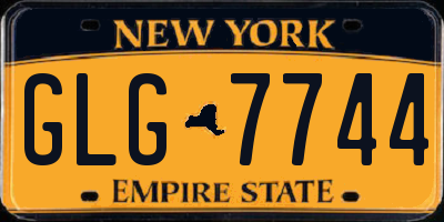 NY license plate GLG7744
