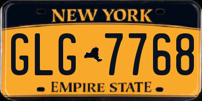 NY license plate GLG7768