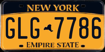 NY license plate GLG7786