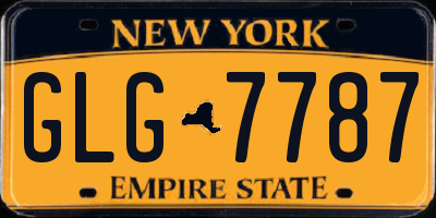 NY license plate GLG7787