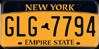 NY license plate GLG7794